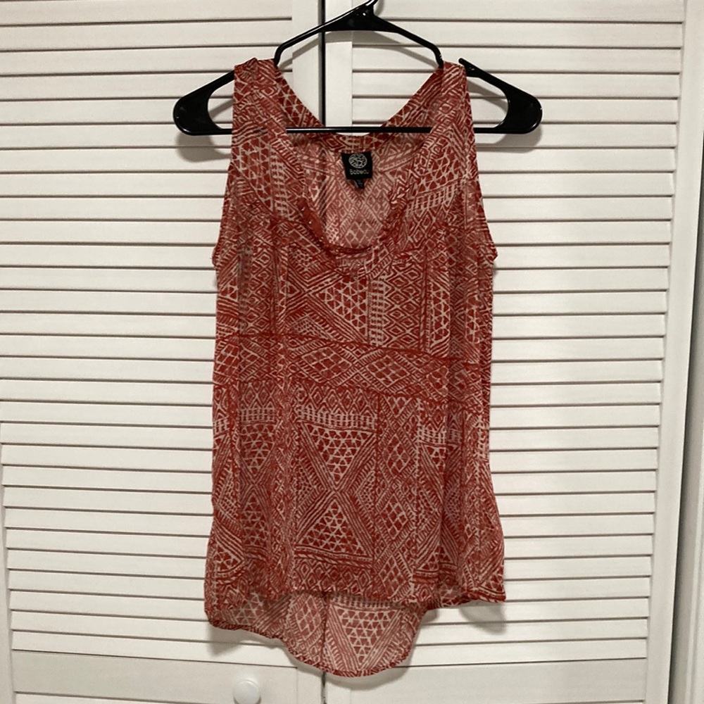 Bobeau shear sleeveless shirt, size small